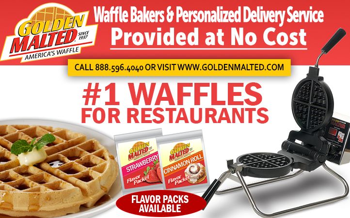 As Featured in More than 50,000 Restaurants - Golden Malted Provides Waffle Irons and Personalized Delivery Service at No Cost