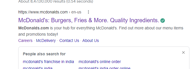 official website of McDonalds