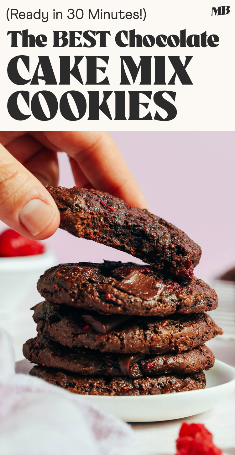 Image of the best chocolate cake mix cookies