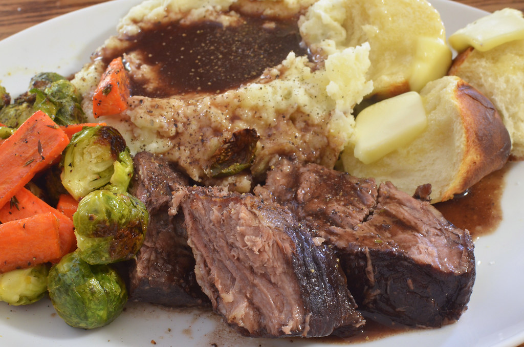 Braised beef in a heavy pot