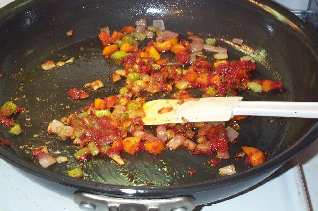 Caramelized onions in a pan