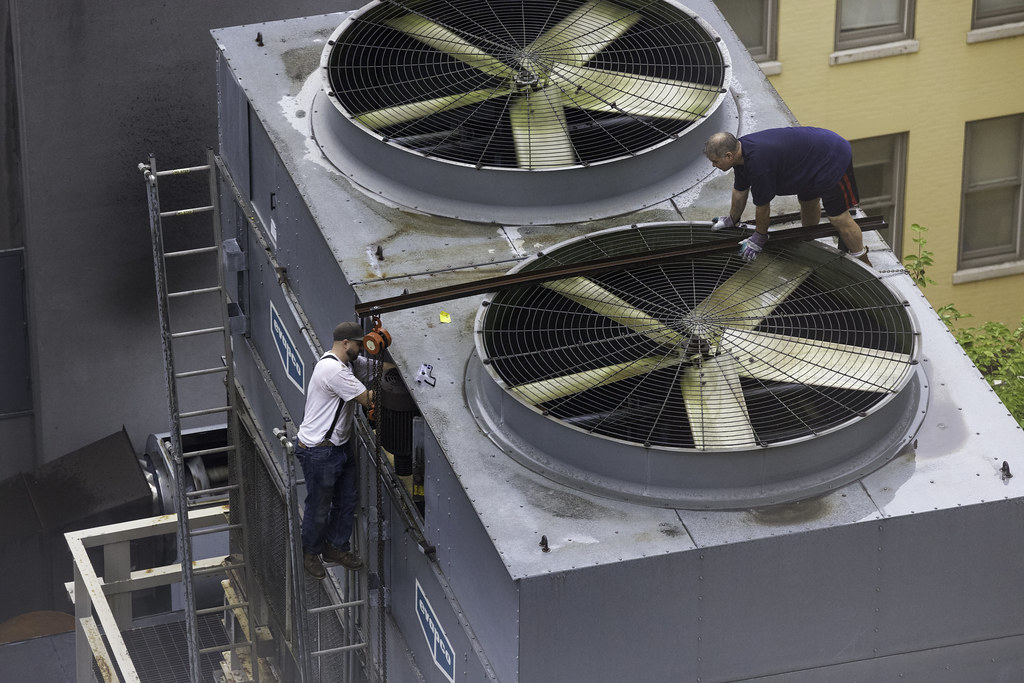 Repairing a cooling tower motor