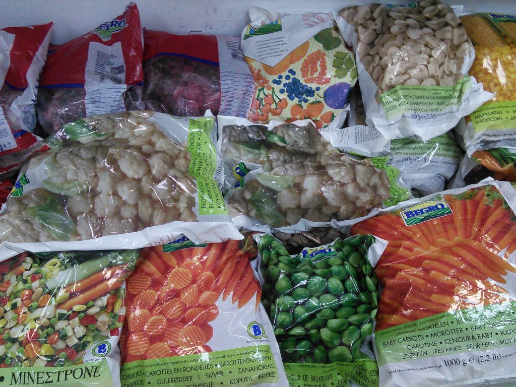 Bag of frozen vegetables