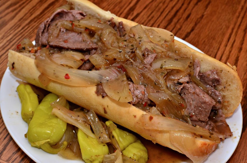 Sliced roast beef on a board